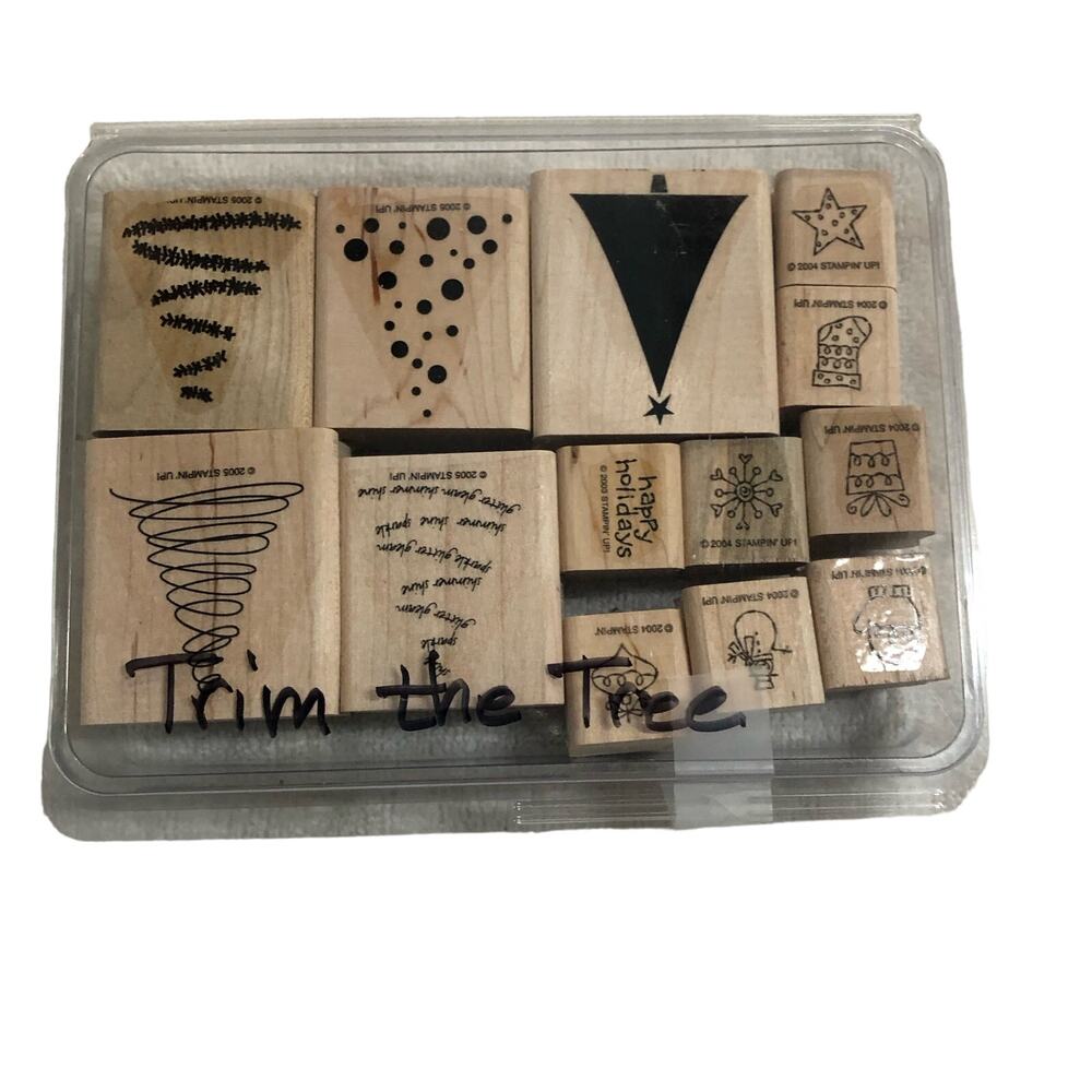 Stampin' Up! Trim the Tree Christmas Holiday Set of 12 Rubber Stamps
